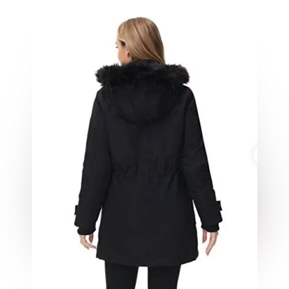Royal Matrix Parka Coat Winter Warm Parka Coat With Hood Black - Picture 3 of 9